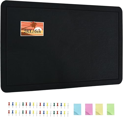 Miniatura 7 de Vuzvuv Barra de corcho negro de 16 x 12 pulgadas con 20 pasadores, tiras autoadhesivas para tablón de anuncios que no dañan la pared, tablero de