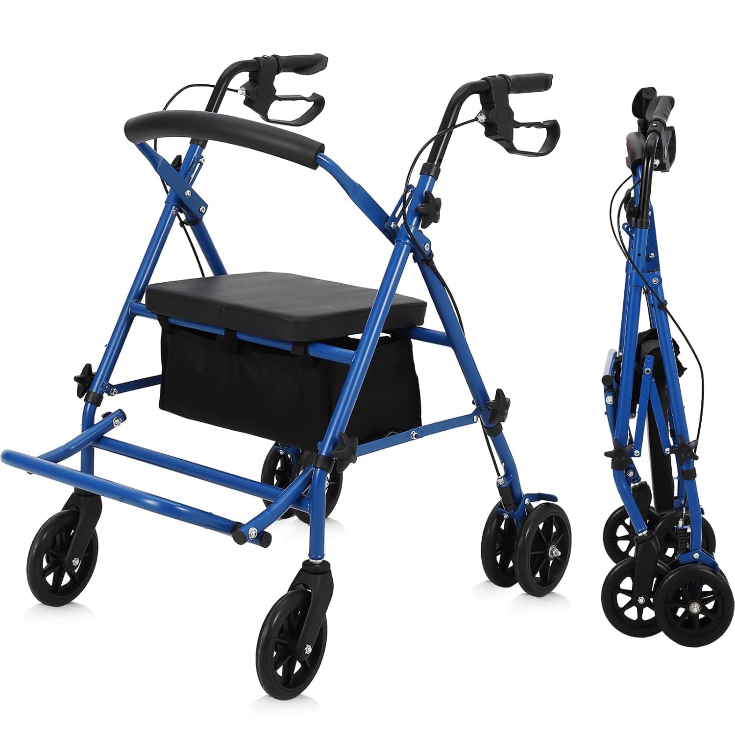 YGNVMCXJG Lightweight Foldable Transport Wheelchair for Adults – Portable Travel Wheelchair with All-Terrain Wheels, Seat, and Backrest