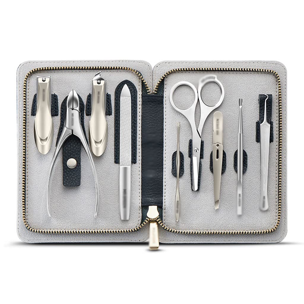 Manicure Grade Nail Clipper Kit Full Grain Cow Leather Package Pedicure Nail Shearing Pliers