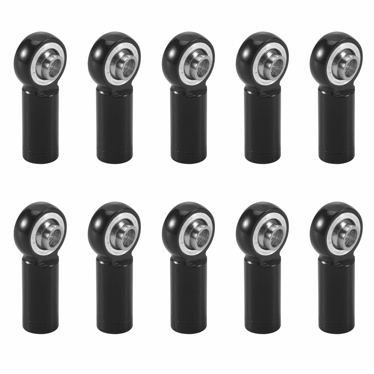 T89C 10Pcs Metal M2.5 Link Tie Rod End Ball Joint for A959 12428 144001 C24 MN D90 MN99S RC Car Parts,Black