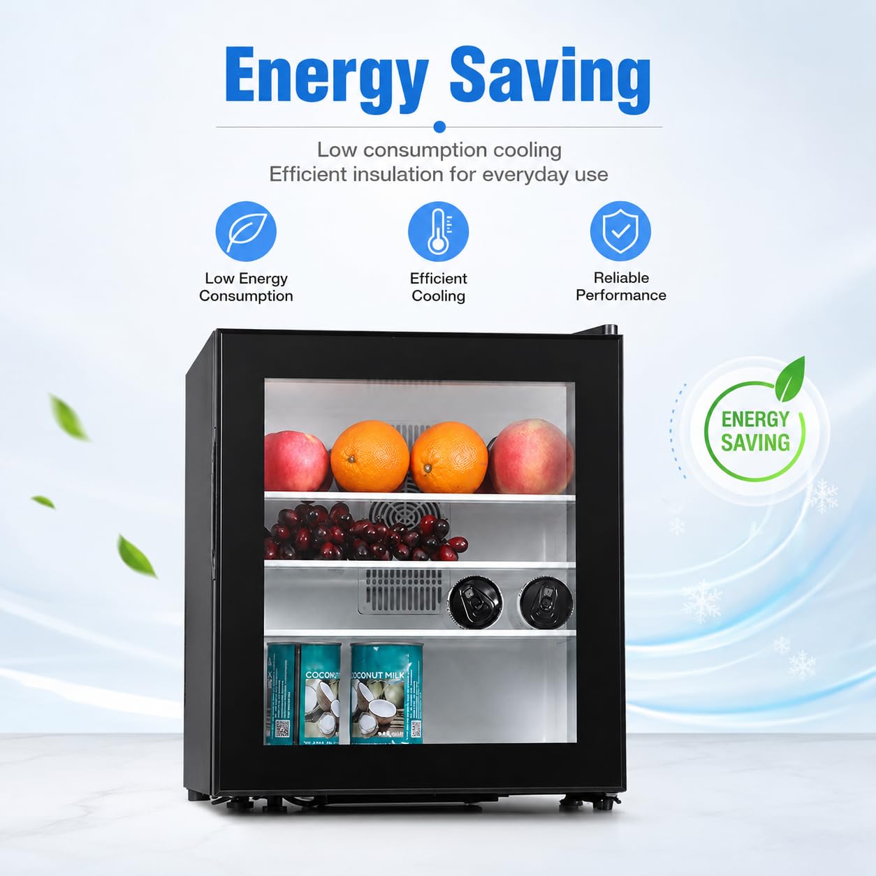 Mini frito 30L para el drin, enfriador vertical del cact, operador silencioso 28dB, eficiente en la energía, refrigerador negro de la puerta individual para el dormitorio de la oficina, diseño del aho