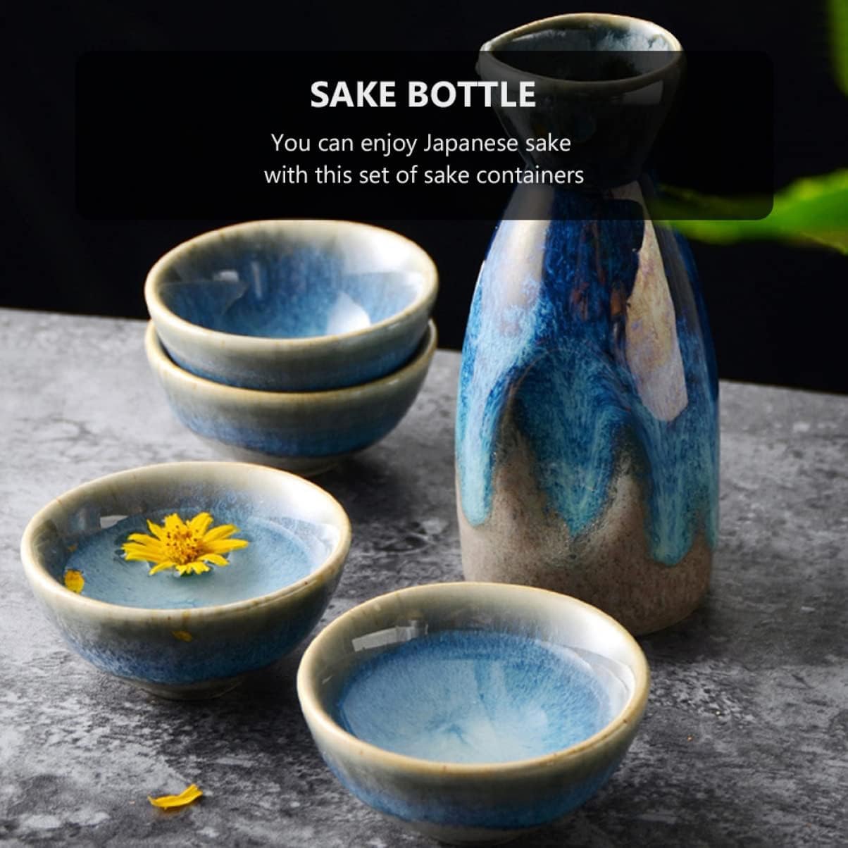 Ensemble de tasses à saké, tasses à saké japonaises, 3 ensembles de verres multi-usages traditionnels – Design de bouteille, tasses à thé, cadeaux antiques et carafe chauffante, verre multi-vintage av