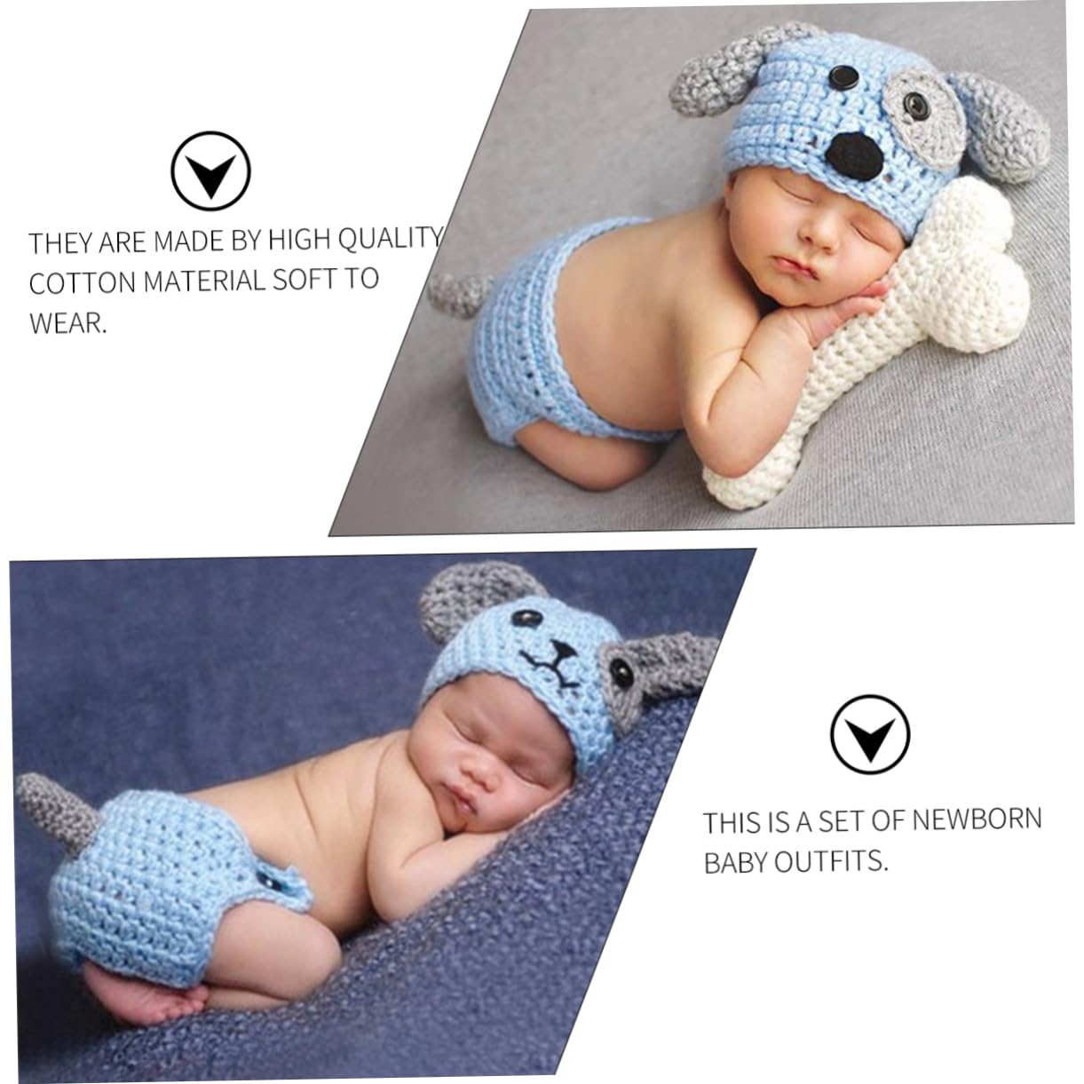 Gatuida Conjunto De Ropa Tejida Mano Para Bebés De Con Sombrero Pantalones Cortos Y Accesorio Forma De Para Fotografía De Días Azul