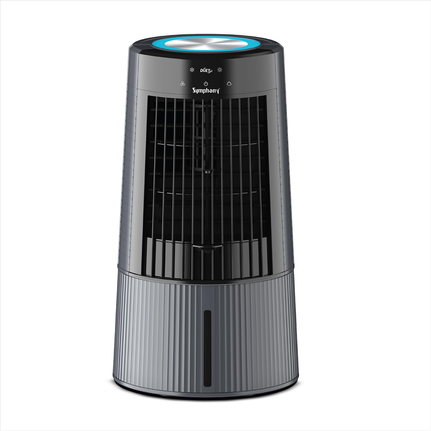 Symphony Duet-i Personal Kitchen Cooling Fan For Home and Office Tabletop with Honeycomb Pad, Powerful Blower, Auto Rotation and Low Power Consumption (6L, Grey)