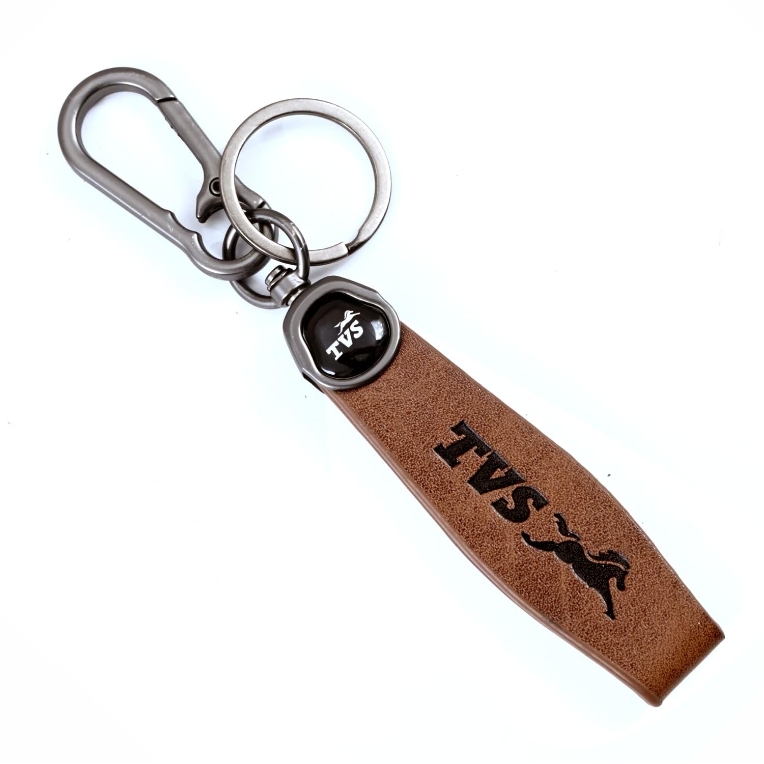 Premium Keychain Compatible with TVS Bike Keys | Heavy Duty Metal Key Ring Holder | Stylish Durable Leather Key Holder | Bike Keychain For men-image-46