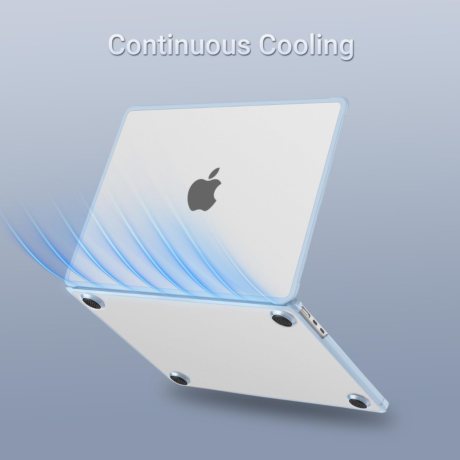MOSISO Funda Compatible con MacBook Air 13 Pulgadas 2026-2022 M5 A3449 M4 A3240 M3 A3113 M2 A2681, Cierre Hermético Antigrietas&Antihuellas Carcasa para MacBook Air 13,6 Pulgadas,Azul Celeste