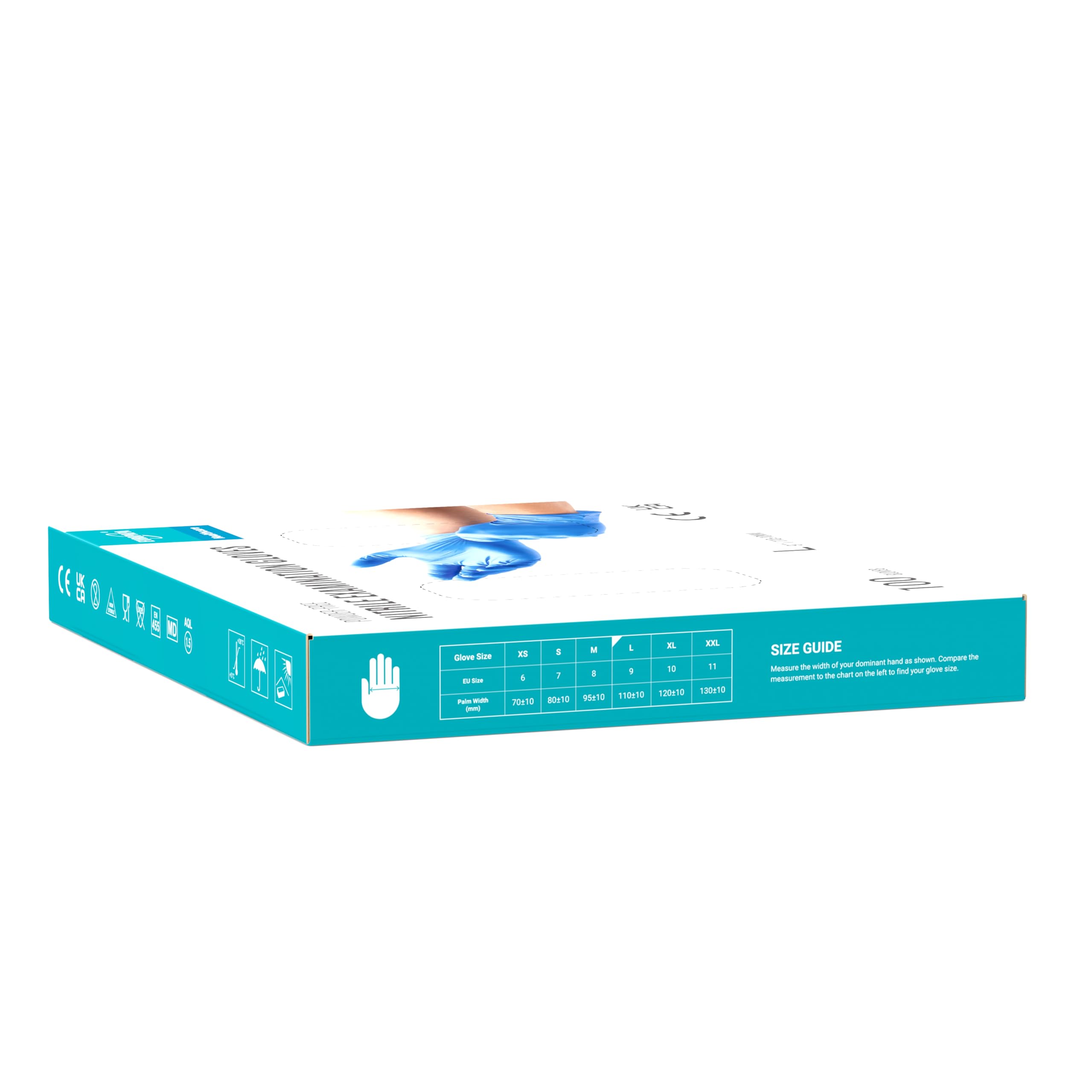 EUROPAPA® 2000 Stück (20x100) Nitrilhandschuhe Box Einweghandschuhe, Einmalhandschuhe, Untersuchungshandschuhe, puderfrei, ohne Latex, unsteril, latexfrei, disposible gloves (L, Ocean Blau)