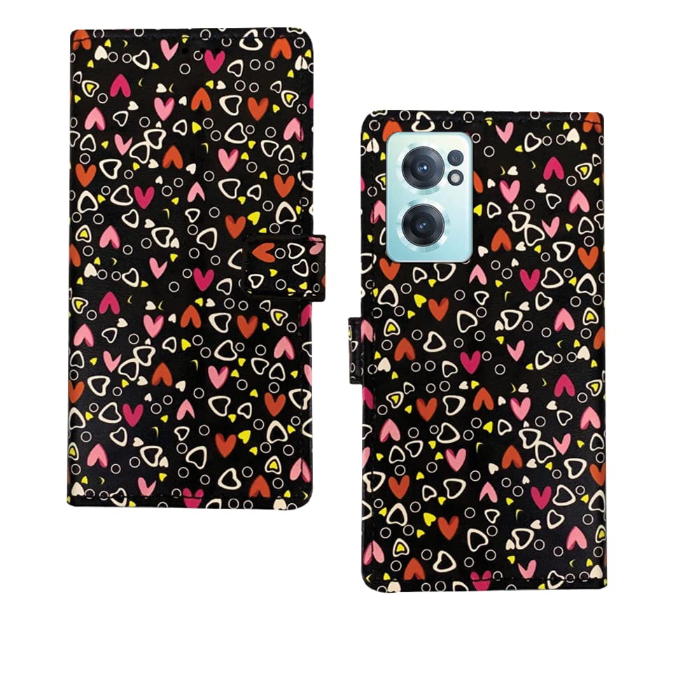 Inktree OnePlus Nord CE 2 Flip Case | Premium Leather Finish Flip Cover |Designer Printed Flip Cover for OnePlus Nord CE 2 - Black Hearts (B0BHR56BHS) Amazon Price History, Amazon Price Tracker