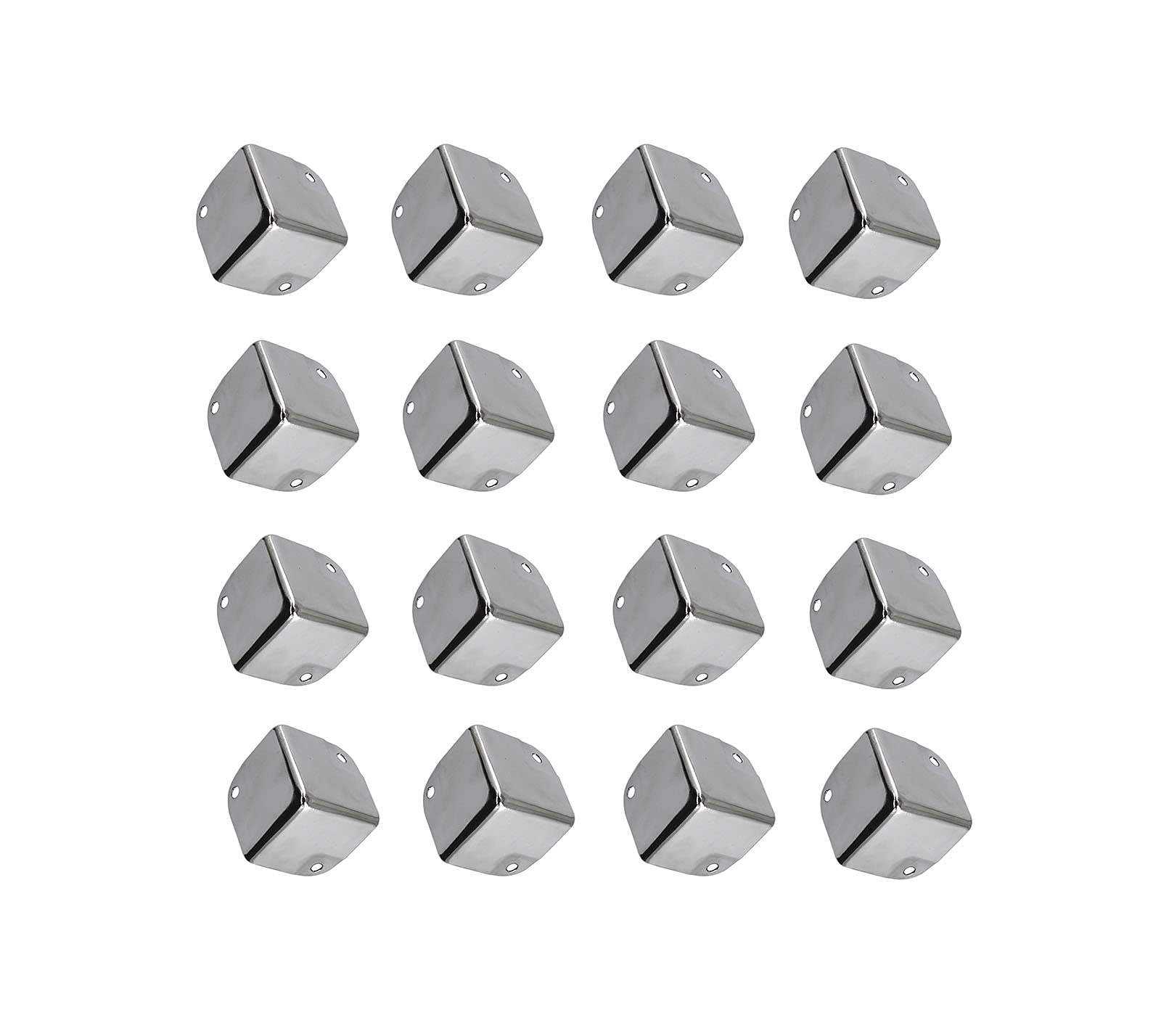 Annakideya 35X35x35mm,16 Pcs Chromed Iron Case Corner Protector Metal Box Corner Support Angle Curved Decoration Guard Chest Wrap Angle 35X35x35mm Black Pack Of 16