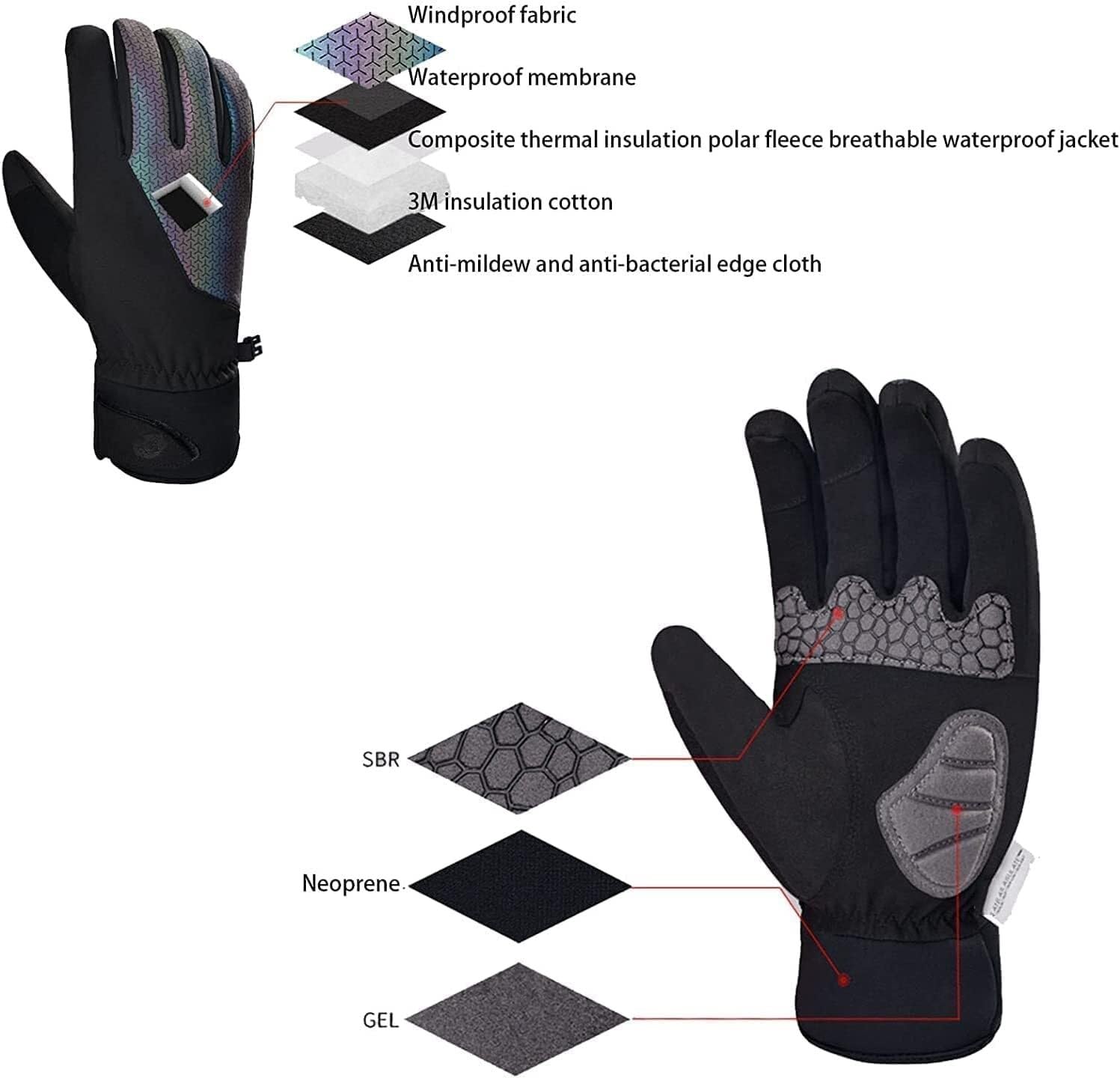 Guantes Térmicos Exterior Guantes Cálidos De Invierno For Conducir, Ciclismo, Escalada, Pantalla Táctil, Con Dedos Completos Invierno