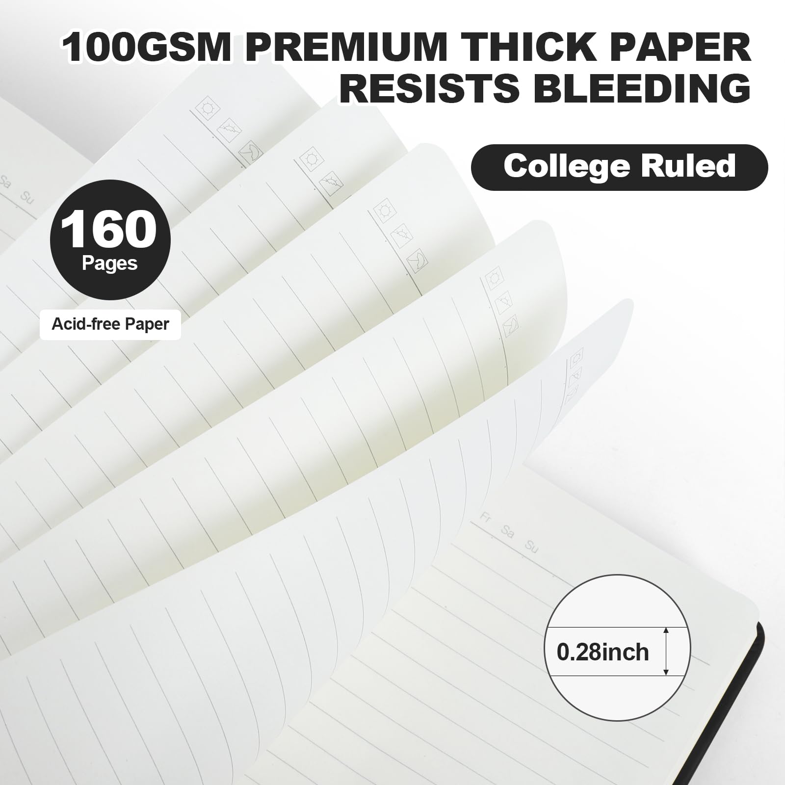 Confezione da 8 quaderni a righe per lavoro, carta da 100 g/m², 14 x 21,1