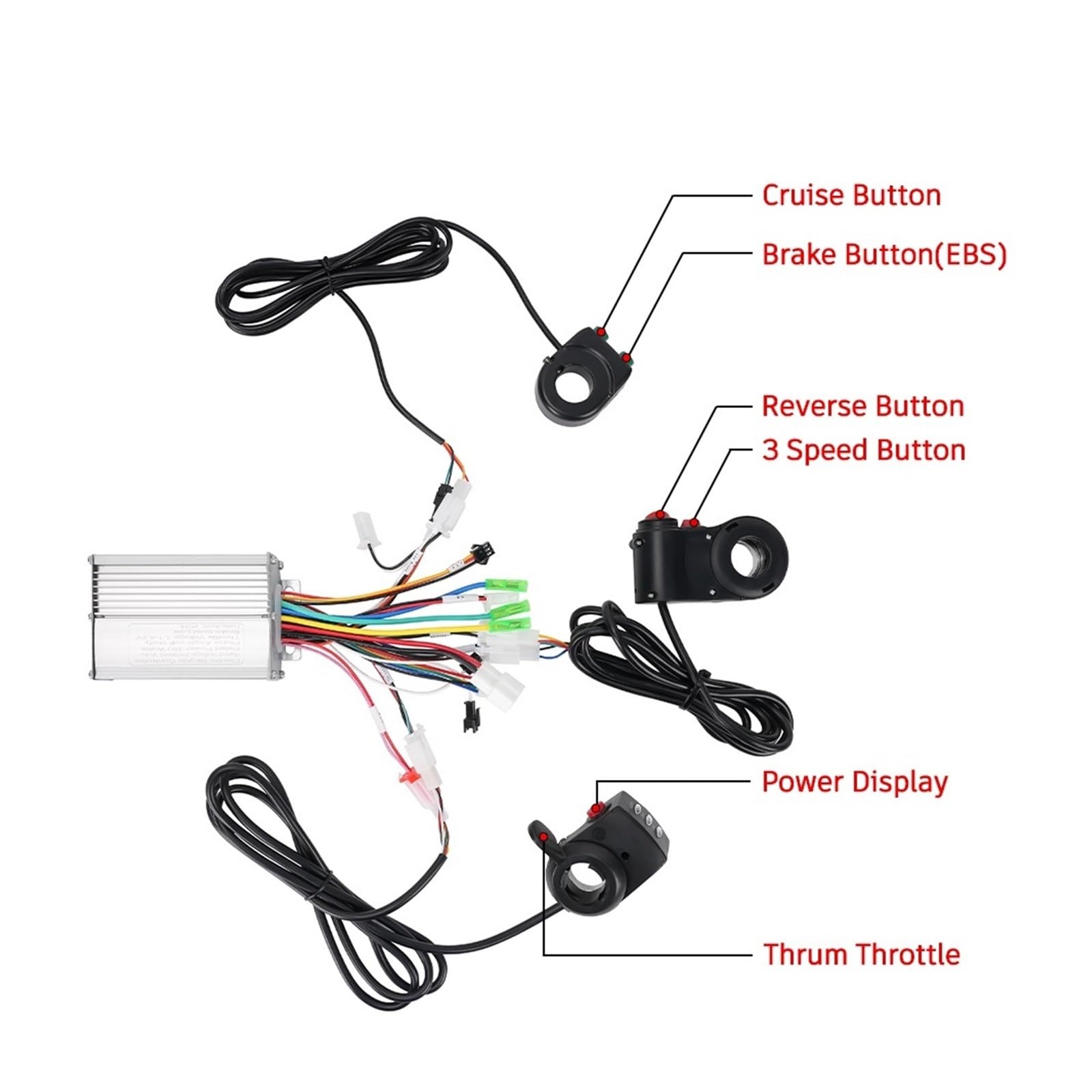 Kit De Brouette Électrique Tout-Terrain À Couple Élevé avec Moteur Moyeu Engrenages sans Balais, 14,5 Pouces, 24 V/36 V/48 V, 250 W/350 W/500 W