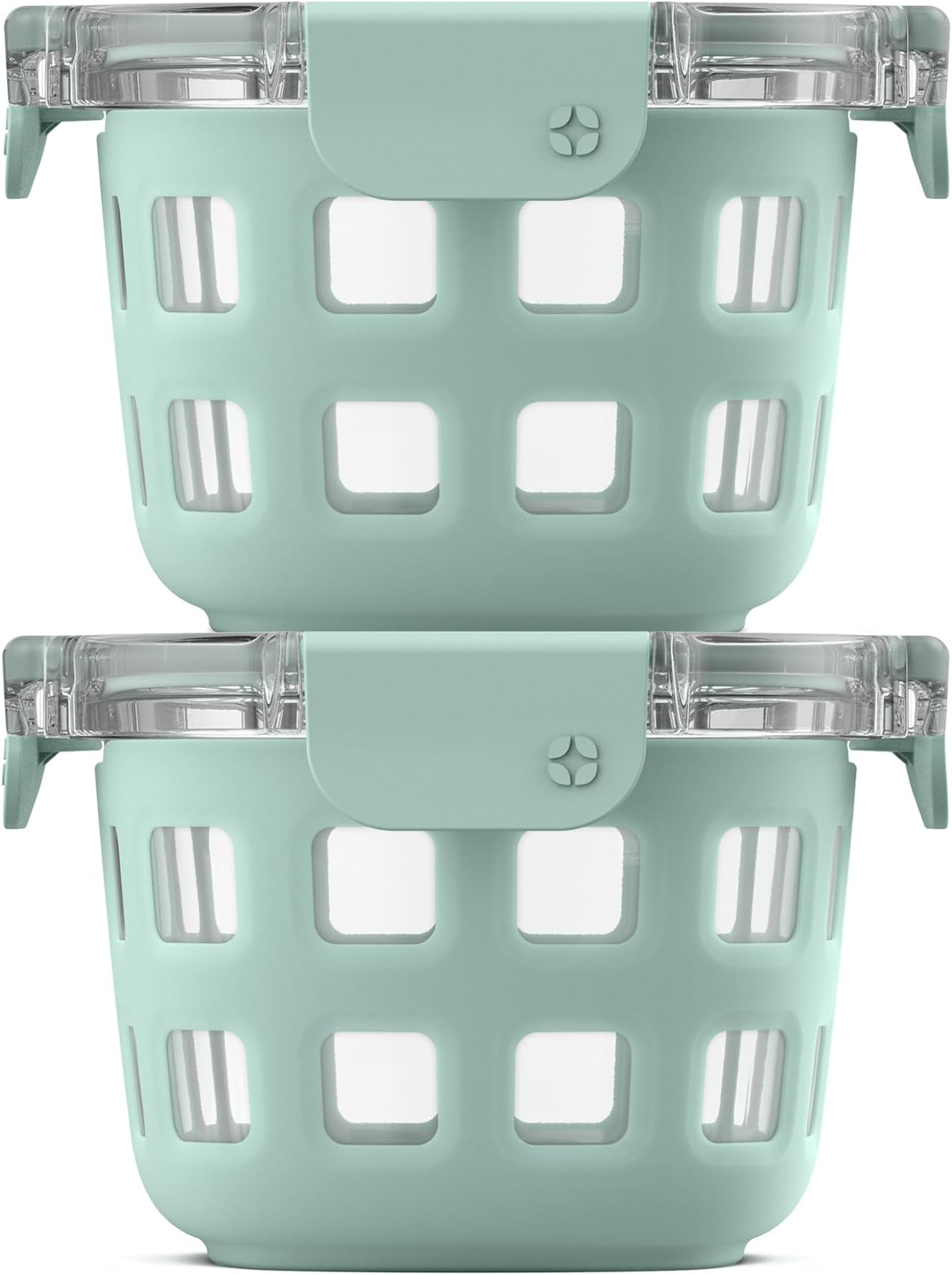 Duraglass 2-Pack 2 Cup Reusable Glass Container Jar with Leak Proof Lids and Protective Silicone Sleeves | Perfect for Overnight Oats, Snacks, Yogurt | BPA-Free | Dishwasher Safe | Yucca