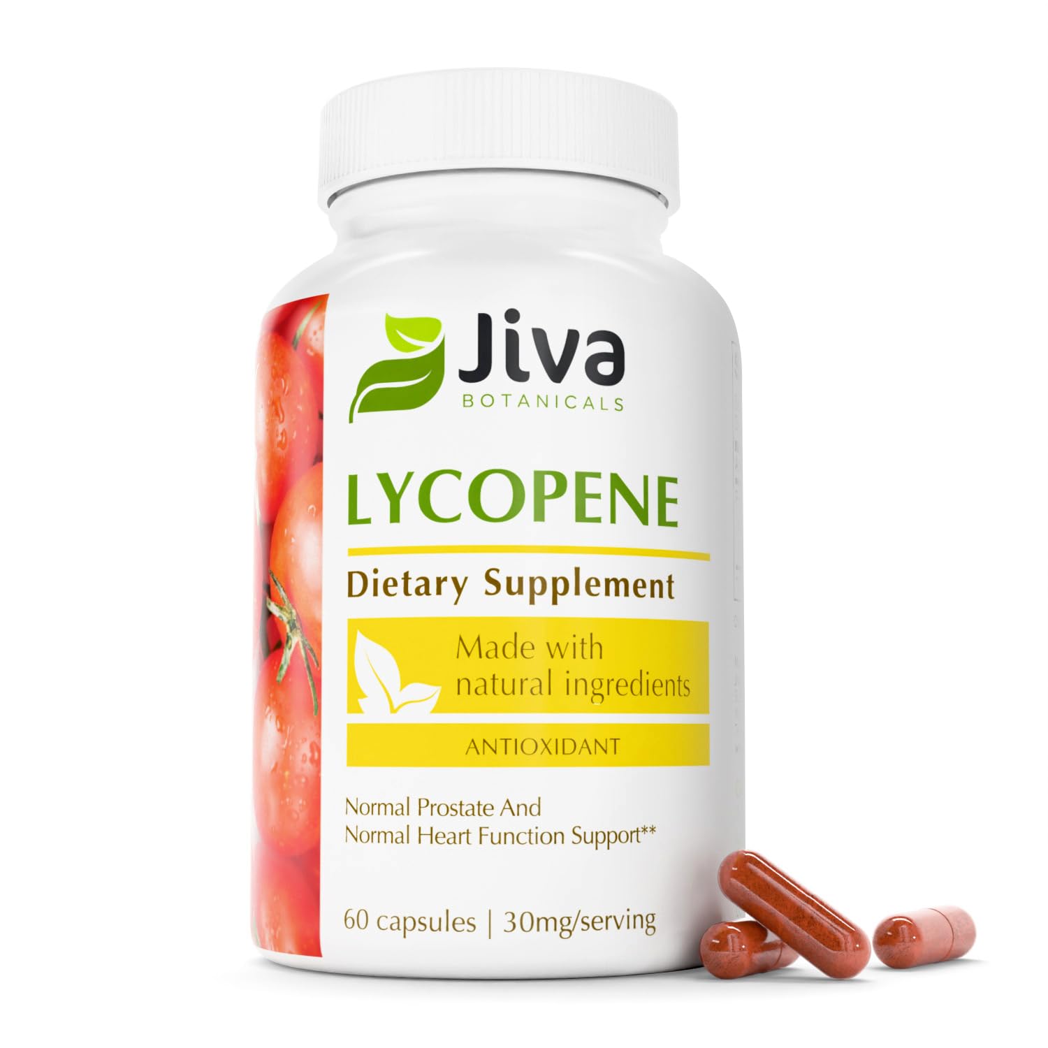 Jiva Botanicals Lycopene 30mg Prostate Health Supplement 60ct 1 Count (Pack of 60)