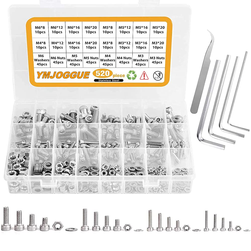 Amazon | YMJOGGUE 六角穴付ボルト 520個入 六角穴付きネジセット