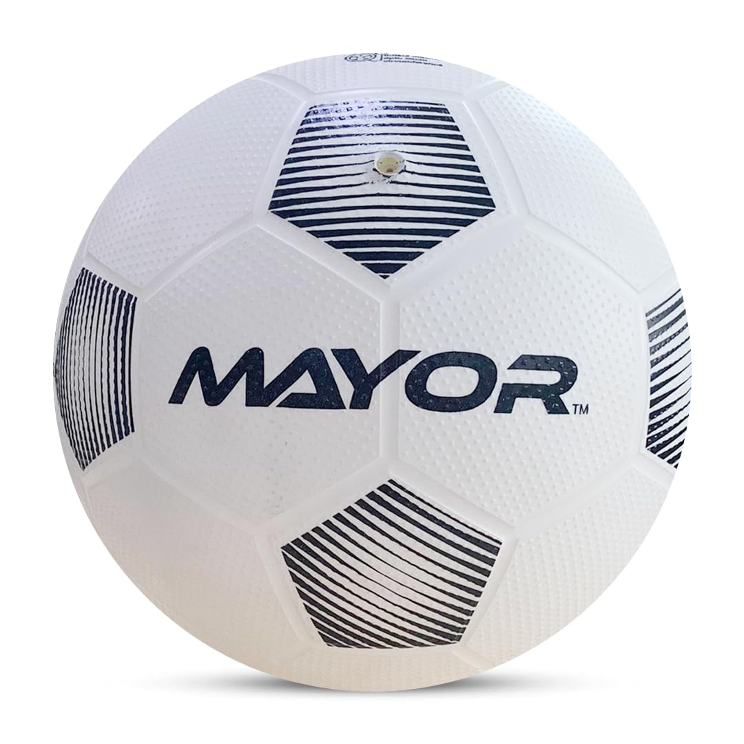 Mayor Striker Football | Rubber Moulded | Suitable for Homeplay and Grass Ground | Training Ball | Soccer Ball | for Men/Women | Football Size - 5 (White) (B0D86SFKQ5) Amazon Price History, Amazon Price Tracker