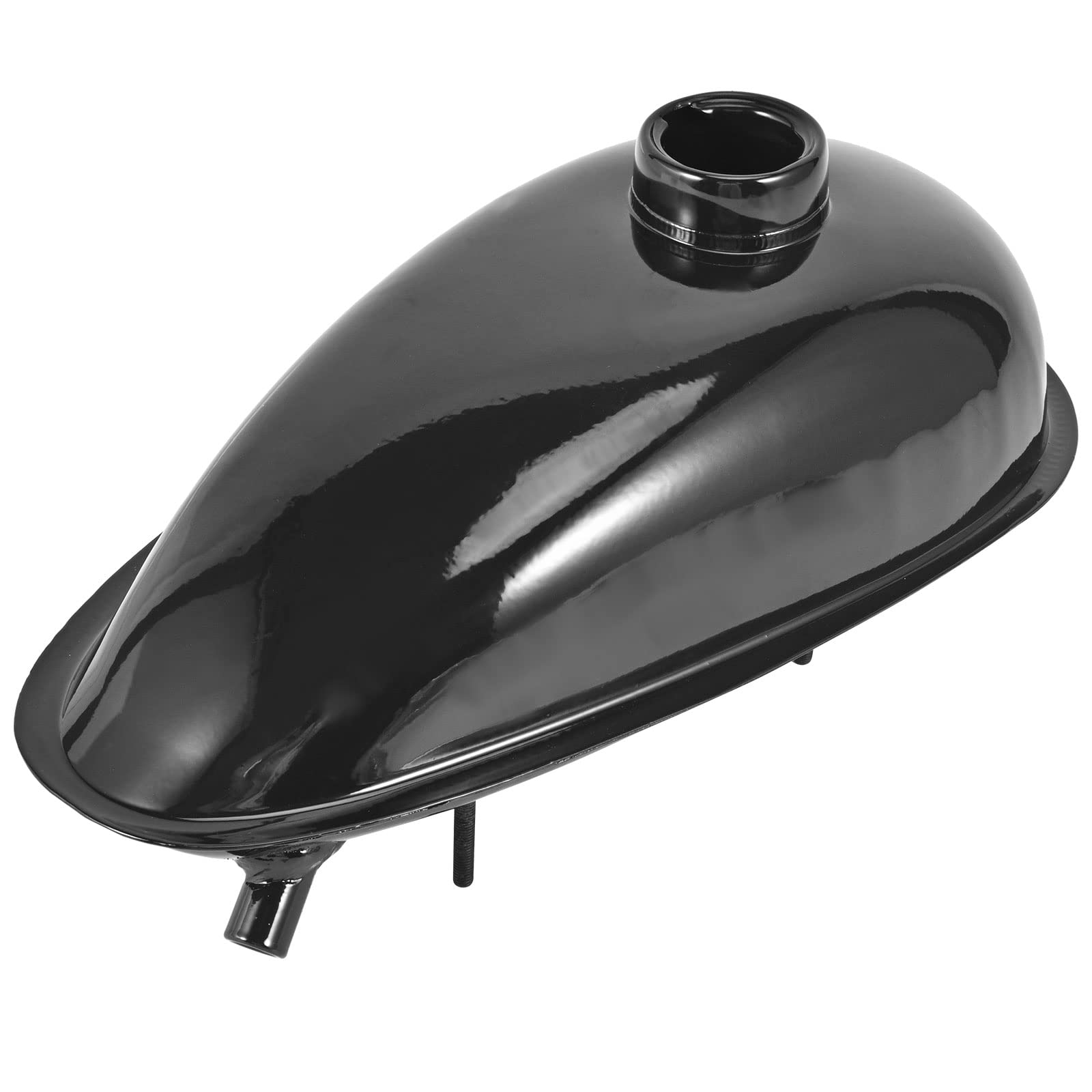 Réservoir de carburant en métal de qualité supérieure Trkimal avec robinet, bouchon pour vélo motorisé 49cc 50cc 60cc 66cc 80cc, noir Réservoirs d'huile pour moteur de vélo (2L/0,53 gallons)