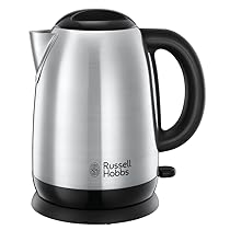 Russell Hobbs Bollitore Elettrico – 1,7 L, 2400 W – Acciaio Inox Satinato; Ebollizione Rapida; Filtro Anticalcare Rimovibile; Beccuccio, Indicatore Liv. di Riempimento, Adventure 23912-70