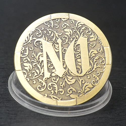 Miniatura 2 de Novedad Decision Maker Flipping Coins SÍ NO Challenge Coin (Oro)