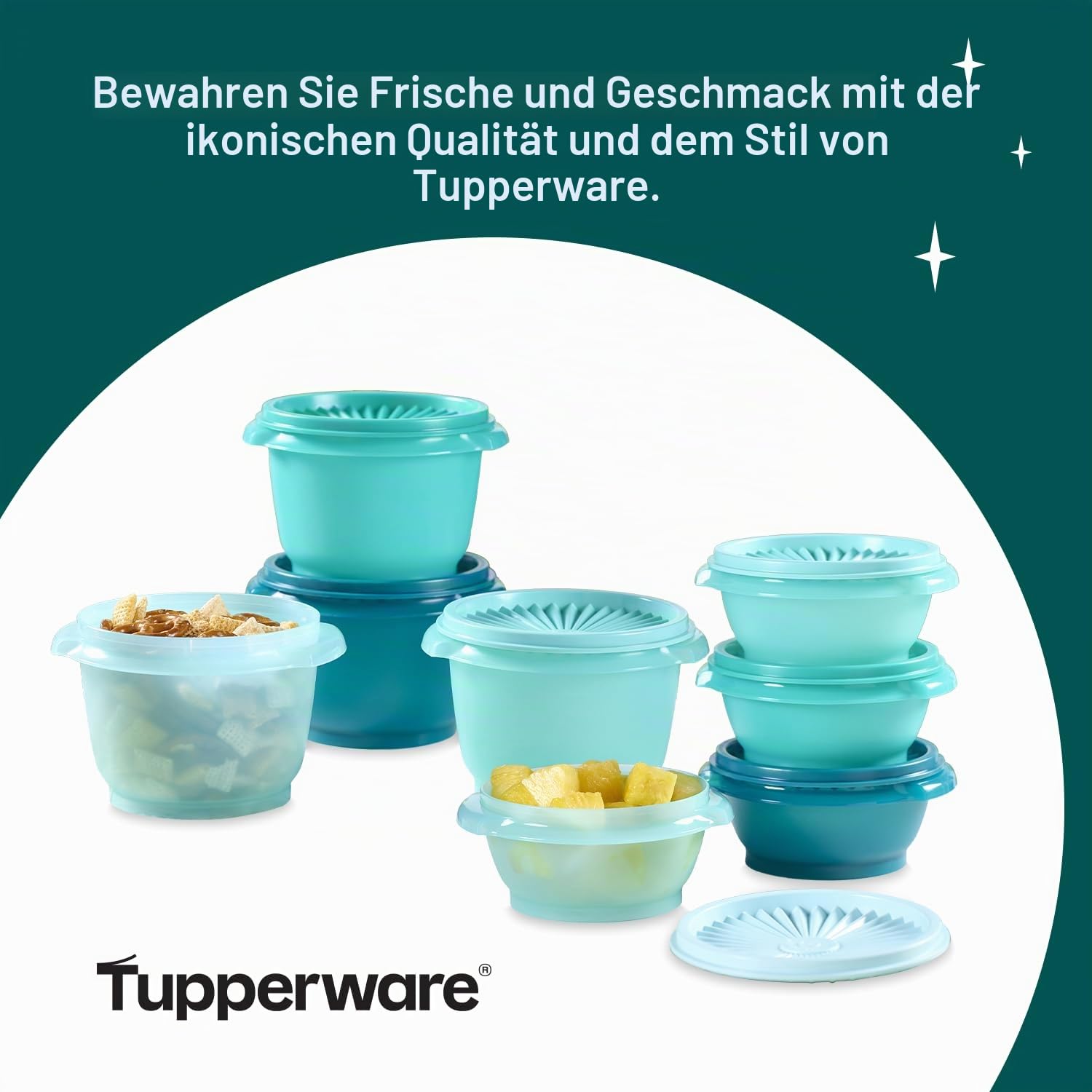Tupperware Heritage Collection Frischhaltedosen-Set, 16-teilig, Vintage-Grün, spülmaschinenfest und BPA-frei (8 Behälter, 8 Deckel)