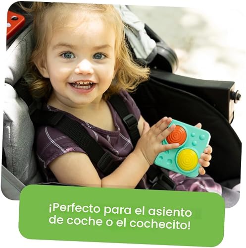 Miniatura 8 de Fat Brain Toys PlayTab Essentials, tablero modular de actividades sensoriales, tablero de actividades para niños pequeños y bebés a partir de 12