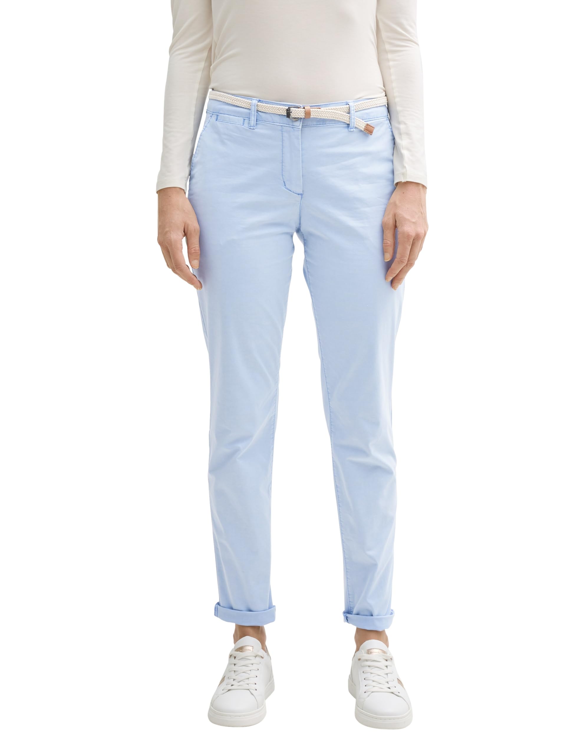 Tom Tailor Damen Slim Chino Hose mit Gürtel