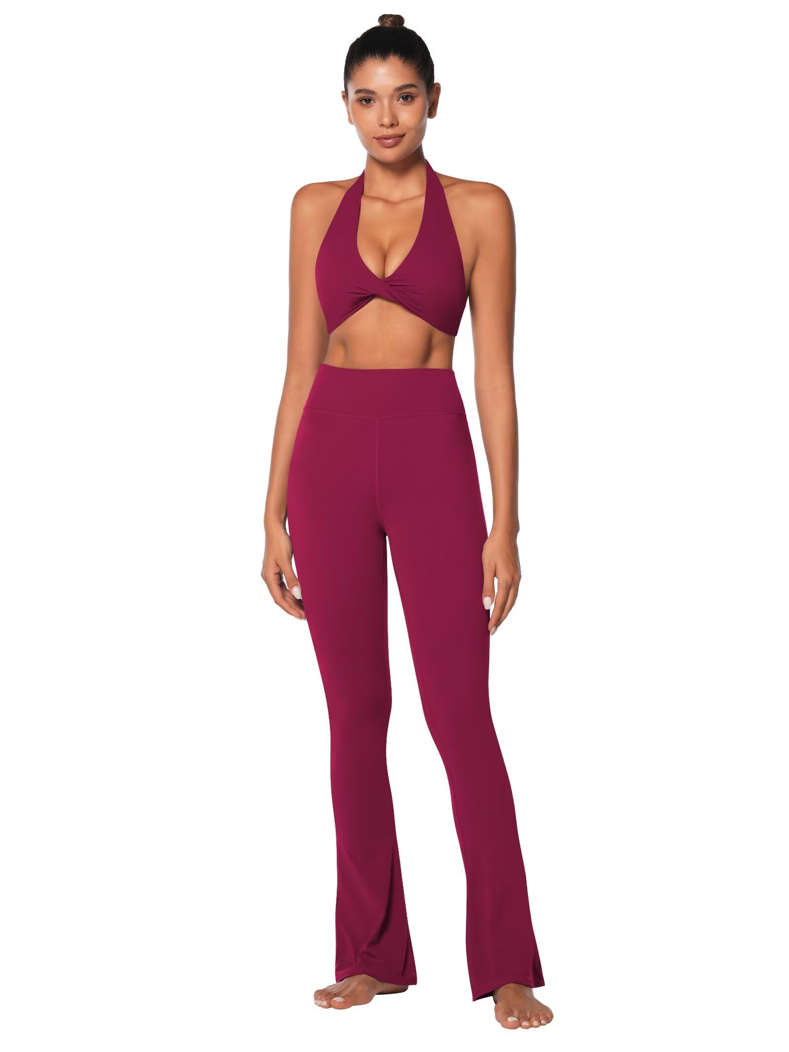Sunzel Reggiseno sportivo da donna con scollo all'americana, top corto da yoga con imbottiture rimovibili, reggiseno aperto sul retro con scollo a V per allenamento in palestra