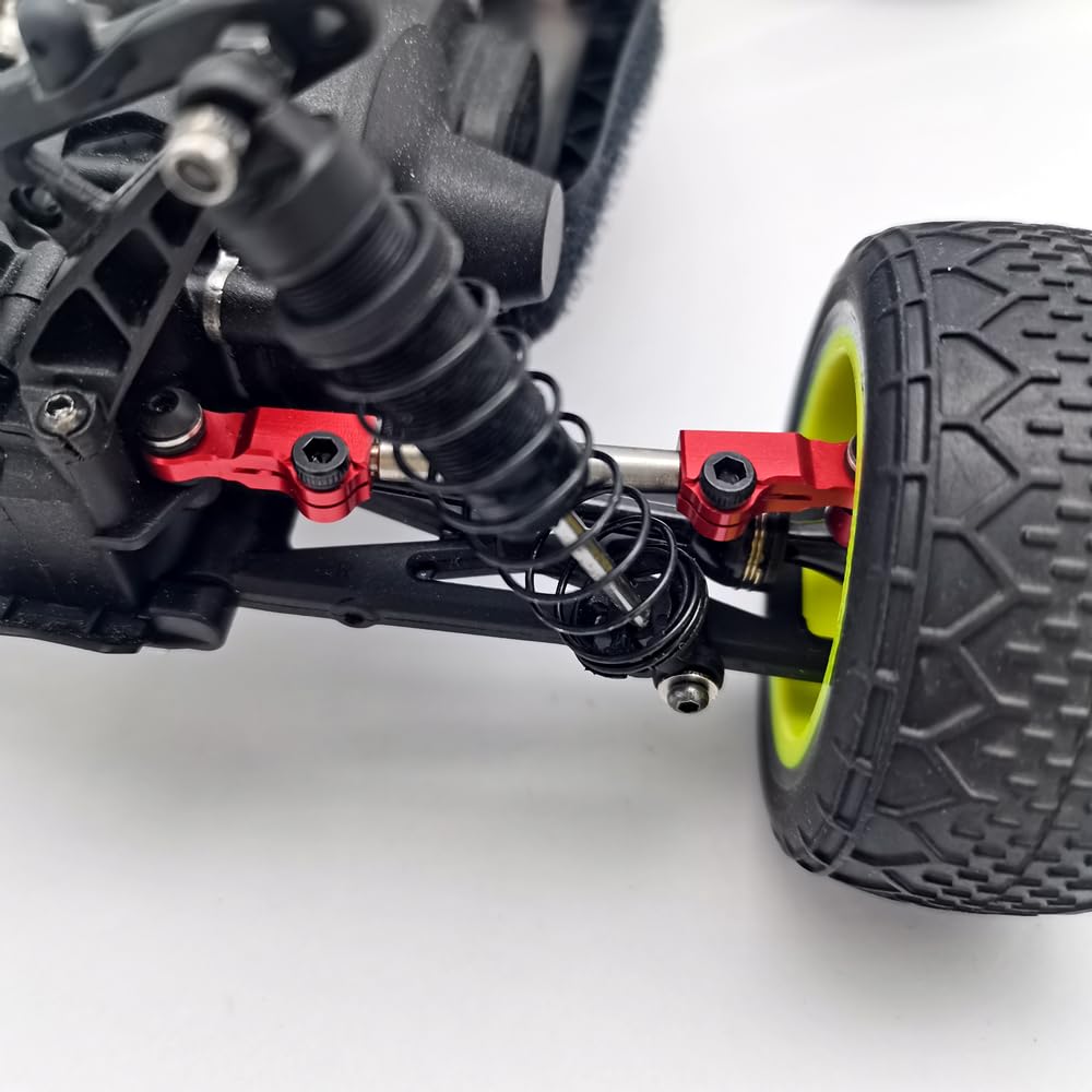 Set di 6 collegamenti regolabili in acciaio inox con estremità in alluminio rosso per Losi 1/18 Mini-T 2.0 Mini-B LOS214013
