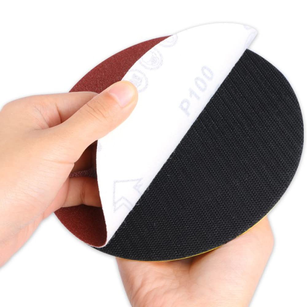 100 sztuk 4-cal 100mm uciekający papier ścierny papier ścierny z powrotem uciekający okrągły papier ścierny szlifowanie drewna, 150#