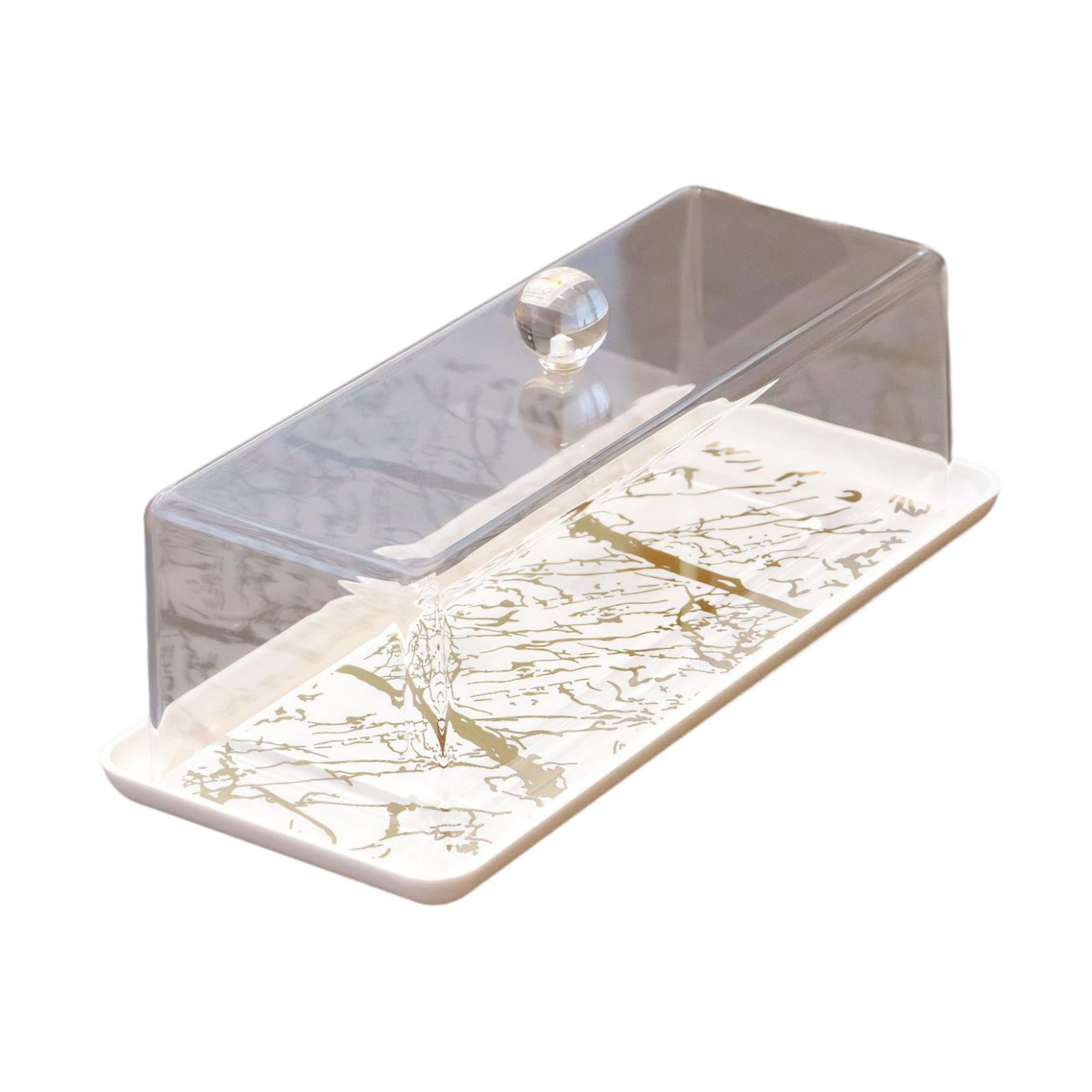 Generic Présentoir à Gâteau Support D'Exposition Plateau de Service Cloche à Gâteau En Acrylique Transparent Multifonctionnel Approprié pour Les Réceptions, plateau blanc