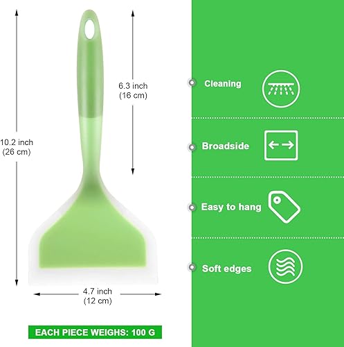 Miniatura 7 de 2 Pieces Silicone Pancakes Shovel Wide Spatula Turner Nonstick Fried Shovel Fish Spatula Silicone Wide Flexible Turner for Nonstick Cookware Egg