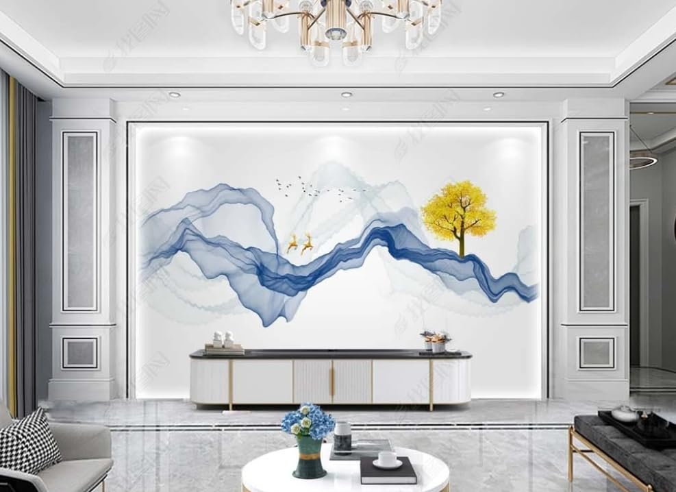 Papier Peint Intissé Lignes de Fumée grand format : décoration murale salon et chambre