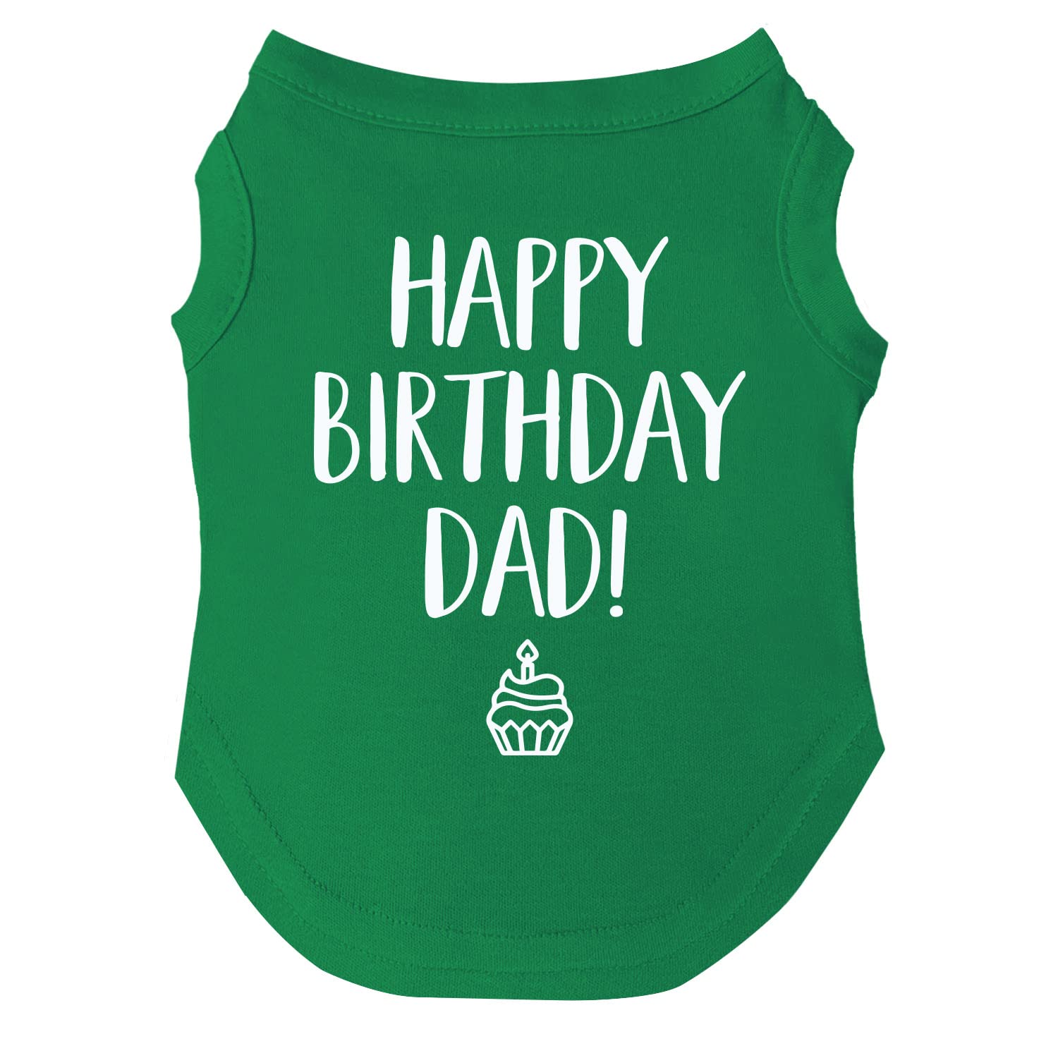 Camiseta para perro Happy Birthday Dad | Sin mangas | Pawty | Tema de fiesta | Suministros de celebración | sesión de fotos (verde, 5XL 171)
