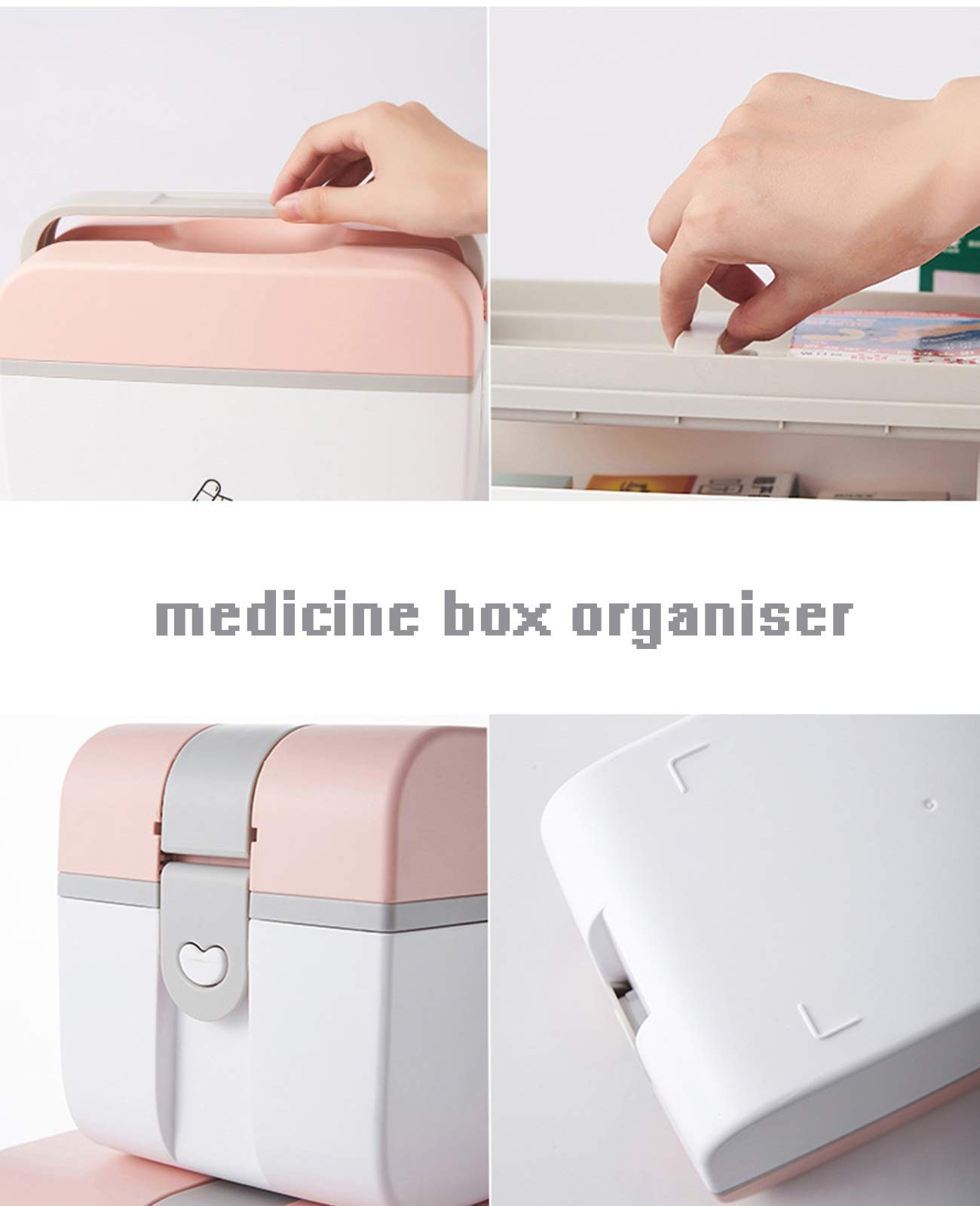 Etui na leki ratunkowe przechowywanie rodzinne, wielofunkcyjne plastikowe etui do przechowywania przenośne uchwyty szafki na leki organizer pudełko zestaw podróżny, samochód, dom, kemping, biuro,