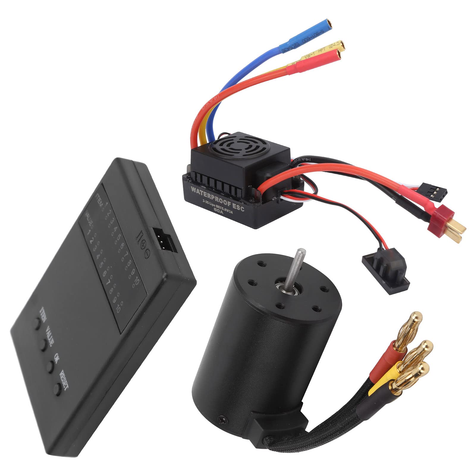 3650 4500KV Wodoodporny silnik bezszczotkowy 60A Zestaw kart programatora ESC do samochodu 1/8 1/10 RC