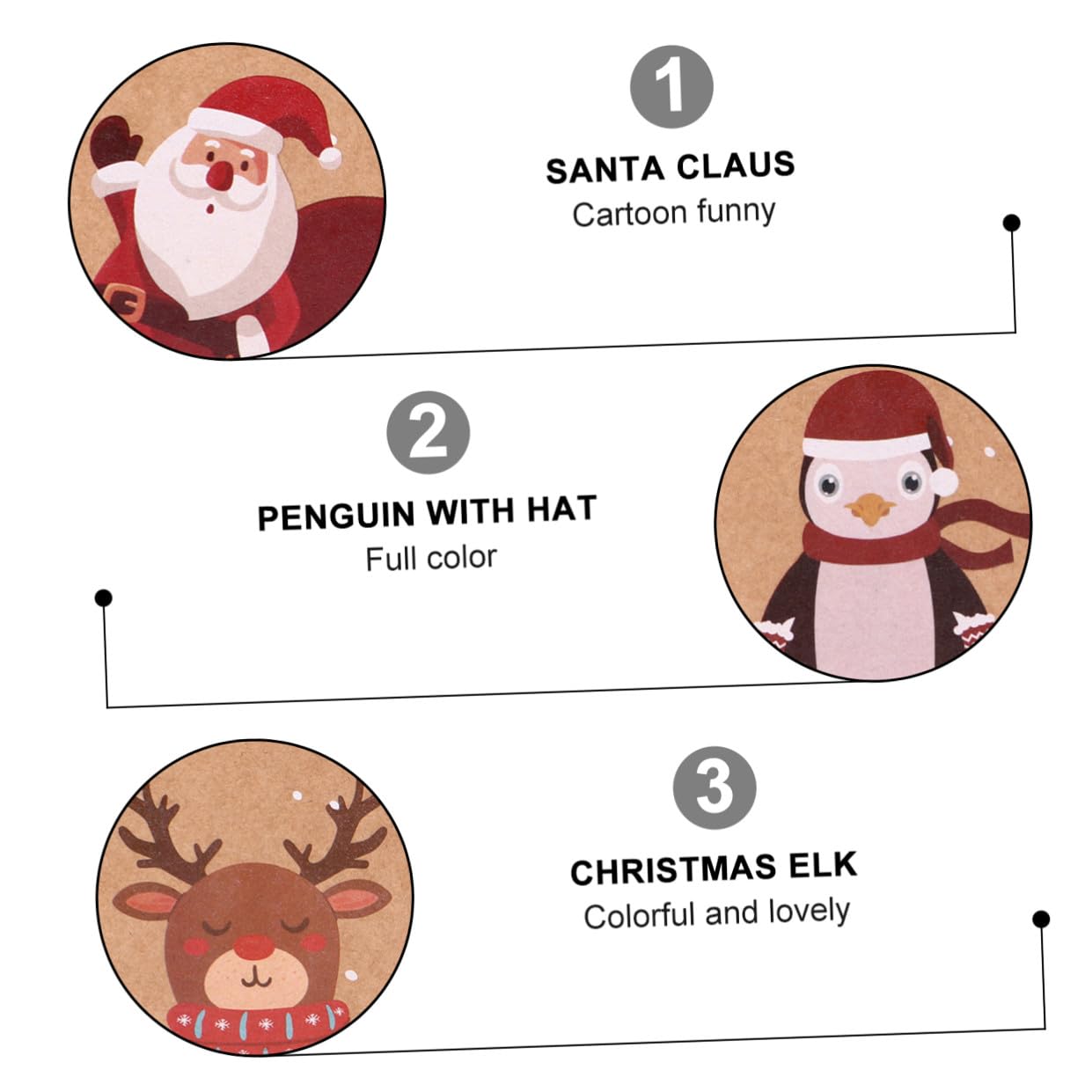 TOPPERFUN Bolsas de Papel Kraft para Navidad 24 Piezas 4 Diseños Muñeco de Nieve Papá Noel Pingüino Alce para Galletas y Dulces Reutilizables y Plegables Adecuado para Embalaje