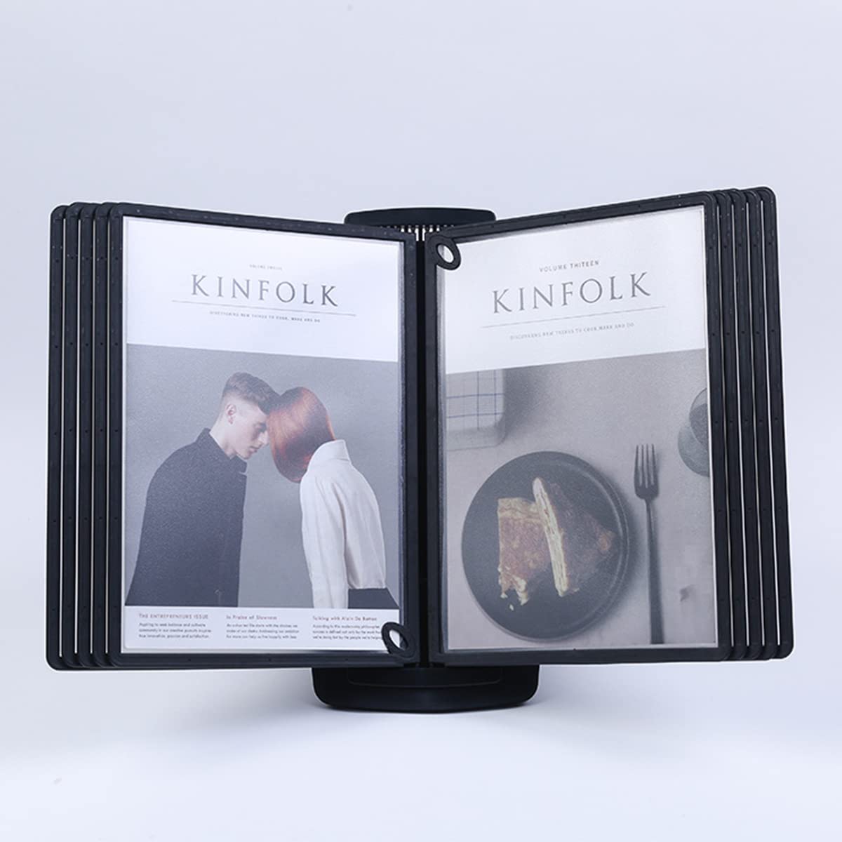 ORDEBOLL Desktop Flip Display Folder,Catalog Display Rack for Document Storage, 10 Sheet Capacity for Display A4 Documents