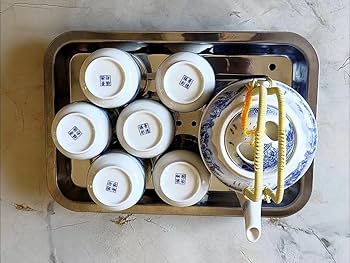 Amazon.co.jp: 茶盤 ステンレス鋼 トレイ茶台 お茶 長方形茶皿