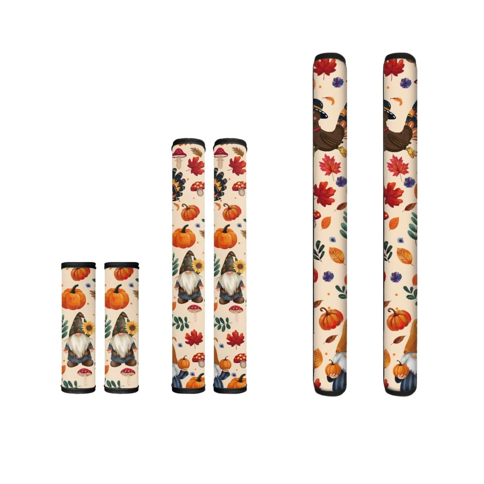 Biyejit Pumpkins Mushroom Turkey Refrigerator Door Handle Protector Covers Set of 6 Thanksgiving Fridge Door Handle Protector Washable for Oven Microwave Dishwasher Stove