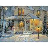 Bits and Pieces - 300 Large Piece Jigsaw Puzzle for Adults - It's a Wonderful Life I - 300 pc Snowman, Holiday, Christmas Jigsaw by Artist Samm Timm