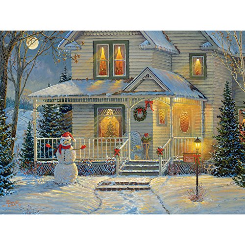 Bits and Pieces - 300 Large Piece Jigsaw Puzzle for Adults - It's a Wonderful Life I - 300 pc Snowman, Holiday, Christmas Jigsaw by Artist SAMM Timm