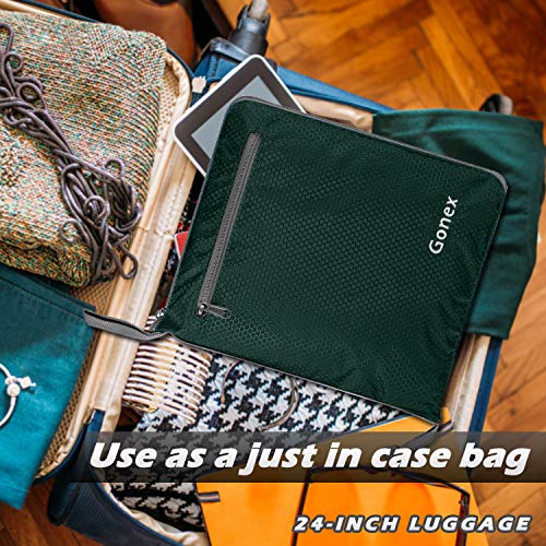 Gonex 100L Foldable Travel Duffle Bag, Extra Large Luggage Duffel with shoes compartment Blackish green