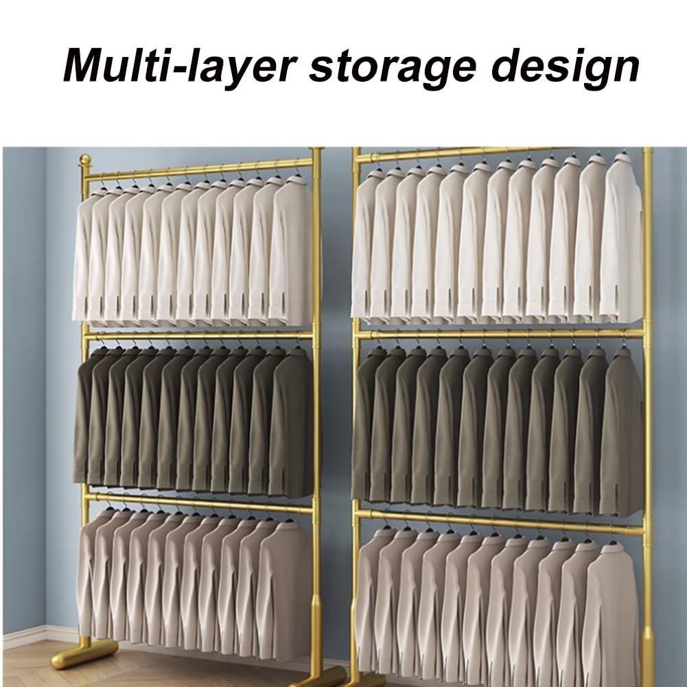 GRRICEPL Espositore da Terra per Campioni di Tessuto, Espositore Multistrato per Sciarpe, Scaffale per L'esposizione di Tappeti, Adatto per La Casa, Commerciale(Gold,100x40x150 cm)