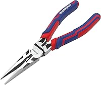 Vista 8 de WORKPRO Alicates de punta de aguja extra largos de 11" de primera calidad, abrazadera de papel de precisión, acero CRV resistente, empuñadura suave