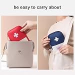 First Aid Bag Empty, Small Portable Empty First Aid Kit Bag, Lightweight Waterproof Medical Storage Pouch, Dividers Travel Medicine Bag for Home Office Camping Hiking Car Emergency, Red