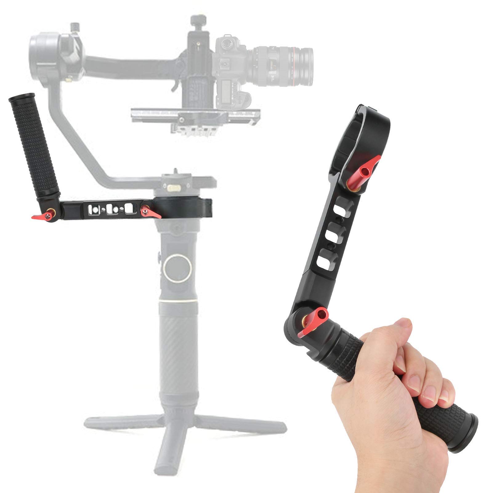 VBESTLIFE Empuñadura de Eslinga, empuñadura de Eslinga con Mango estabilizador de ángulo Ajustable de Metal para Crane 2S(Negro)