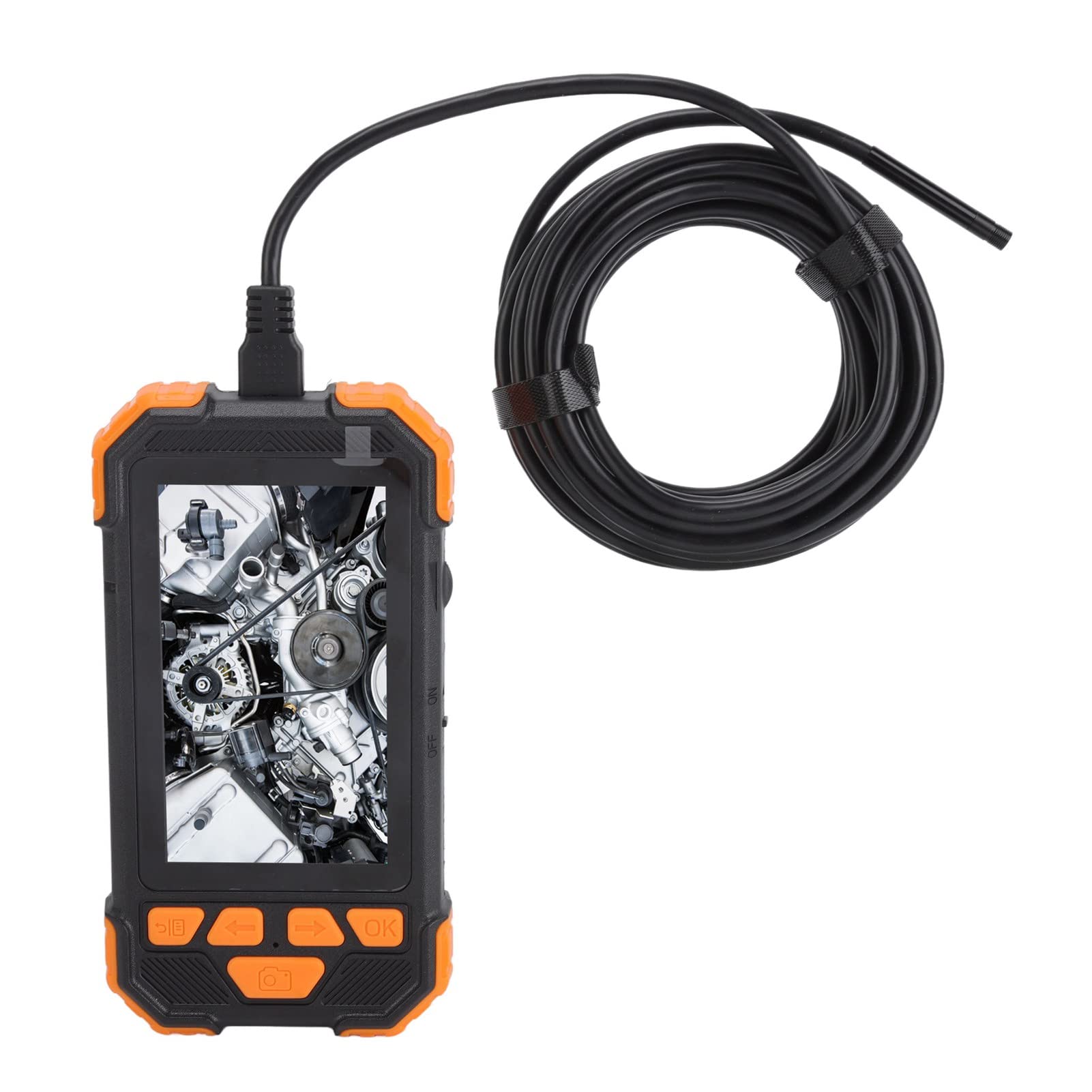 TENP Endoscopio a Doppia Lente, Schermo IPS da 4,3 Pollici Telecamera per ispezione periscopio HD 1080P con Batteria da 3000 mAh per lavori Sott'Acqua (Arancia)