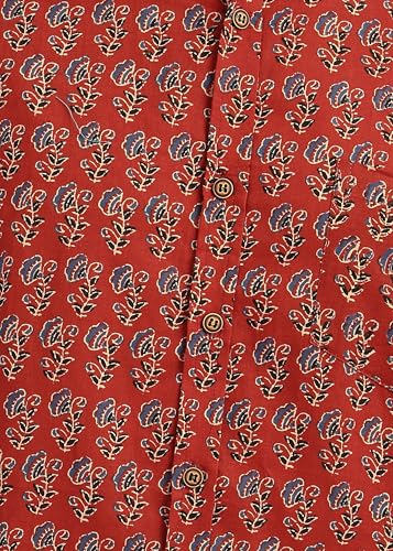 Image of BLOCKS OF INDIA Cotton Hand Block Print Half Sleeves Summer Shirt for Men
