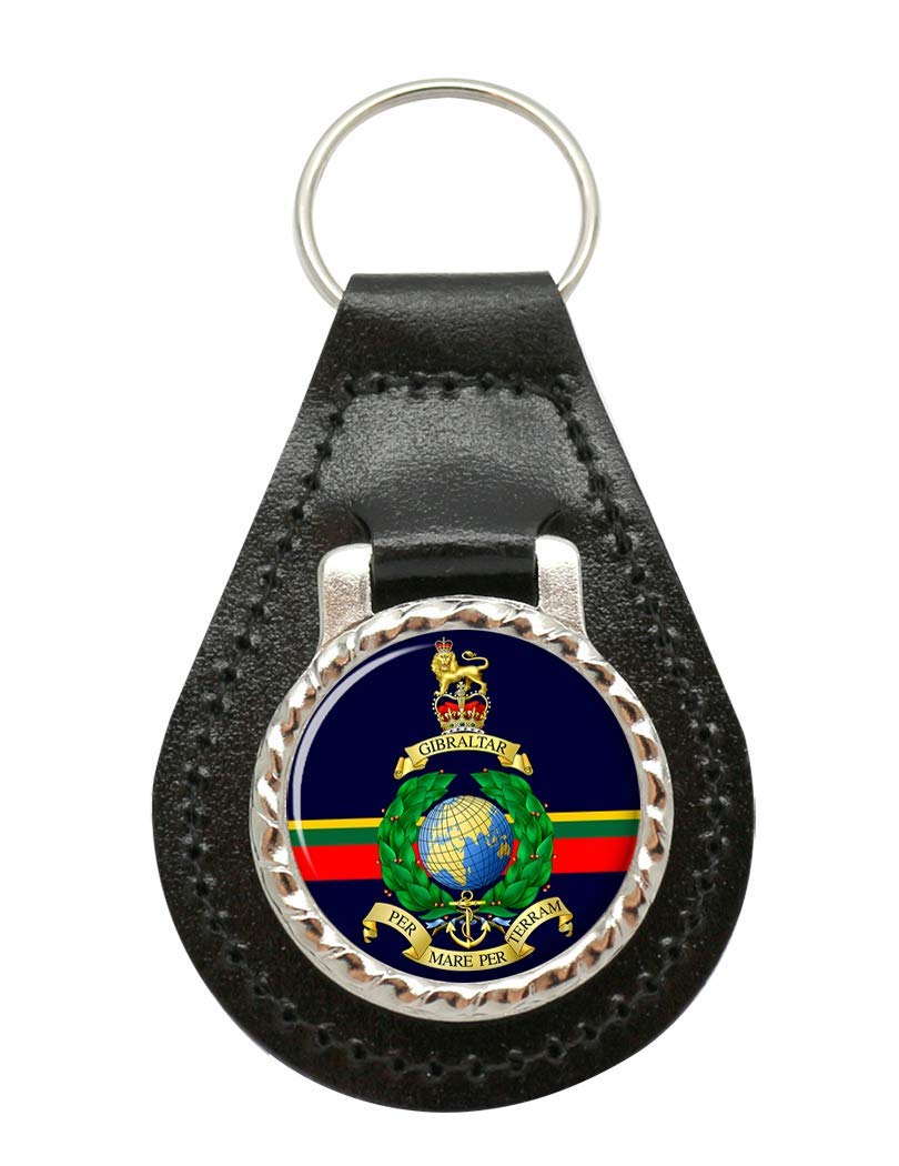 Giftshop UK Royal Marines Leather Key Fob