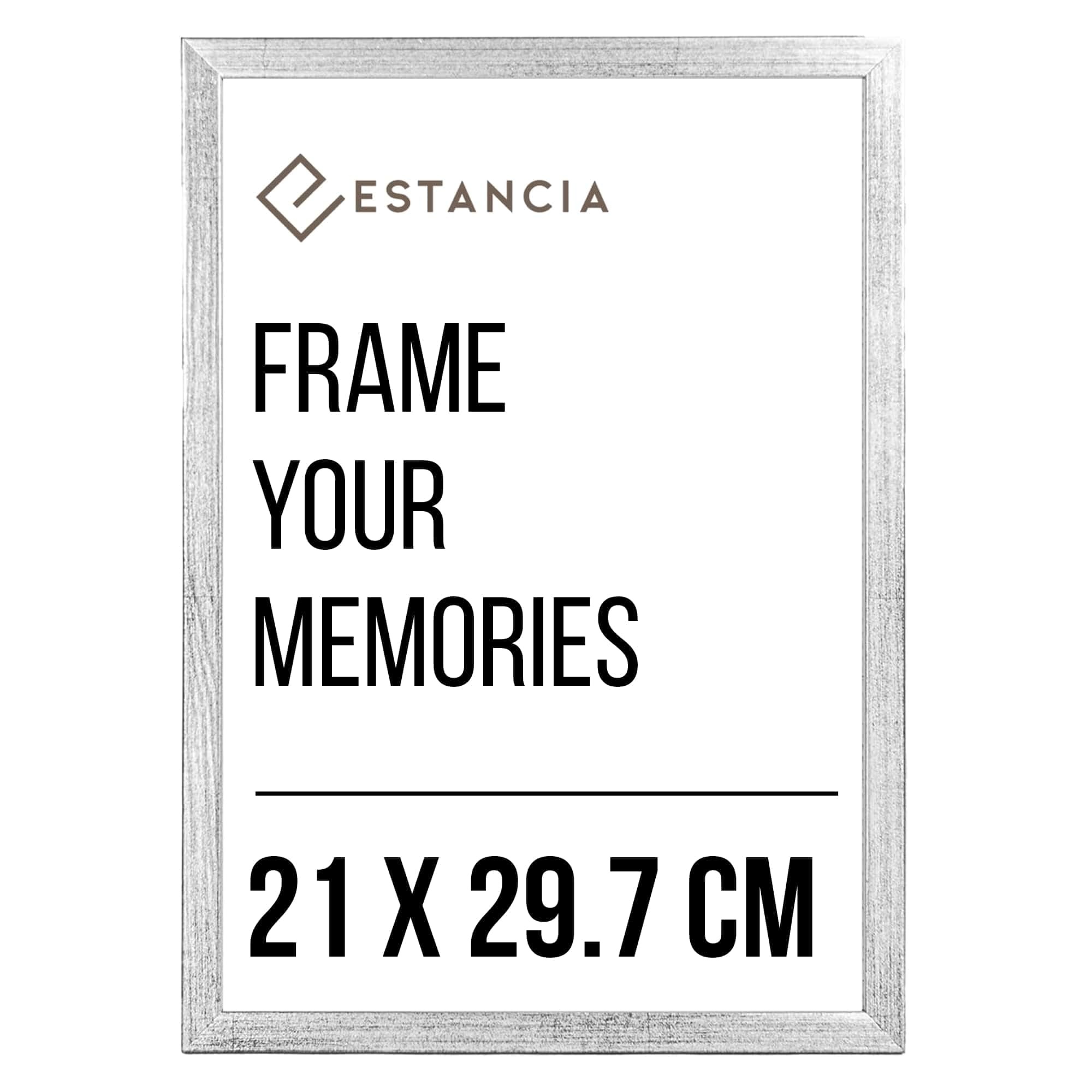 Estancia Silver Pine Wood Photo Frame 21X29.7 Cm (A4) With Shatterproof Acrylic Glass | Modern Wooden Picture Frame
